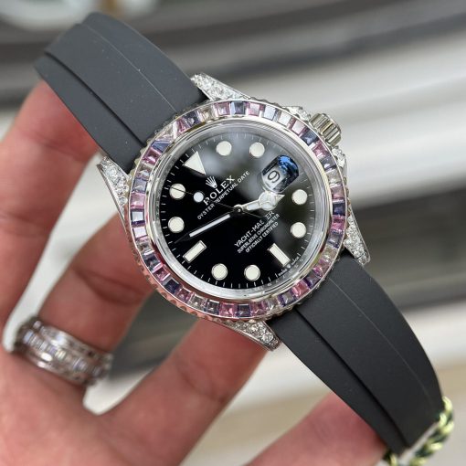 Rolex Siêu Cấp 1:1 Yacht Master Niềng Đá Baguette