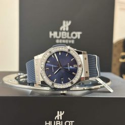 Đồng Hồ Hublot 1:1 Blue 542.NX.7170.RX Viền Kim Moissanite