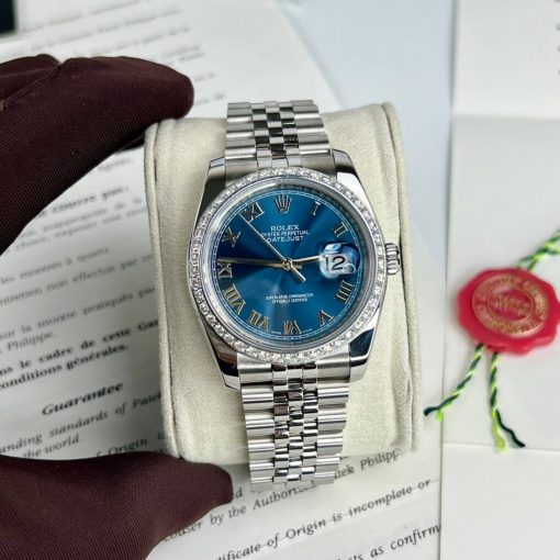 Rolex Rep 1:1 Chế Tác Datejust 36mm Viền Kim Moissanite