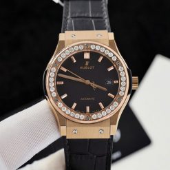 Đồng Hồ Hublot Classic 1:1 King Gold Viền Kim Moissanite
