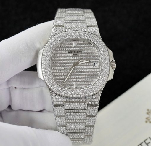 Đồng Hồ Patek Philippe 1:1 5719 Chế Tác Full Moissanite
