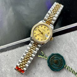 Rolex Rep 1:1 Chế Tác Datejust 28mm Bọc Vàng, Viền Kim