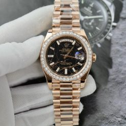 Rolex 1:1 Day-Date 40mm Bọc Vàng, Kim Cương Tự Nhiên