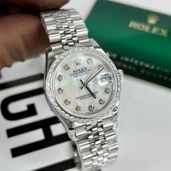 Đồng Hồ Rolex Rep 1:1 Datejust 31mm Viền Đá Mặt Khảm Trai