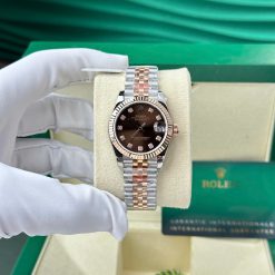 Rolex Rep 1:1 Datejust 31mm Bọc Vàng, Cọc số Đá