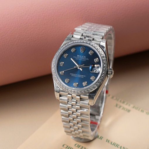 Rolex Rep 1:1 Chế Tác Datejust 31mm Viền Kim Moissanite
