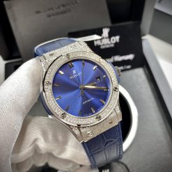 Hublot Classic 1:1 Fusion Titanium Blue 42mm Full Kim Moissanite