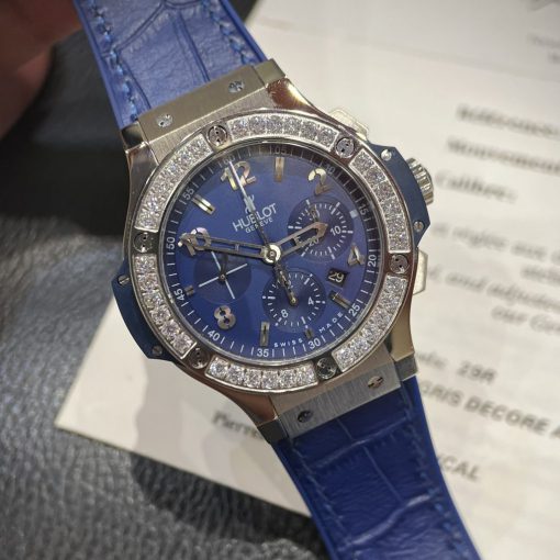 Hublot Big Bang 11 Steel Blue Viền Đá Size 44mm