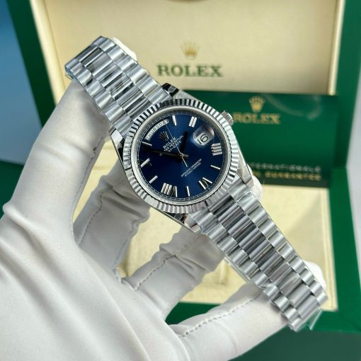Đồng Hồ Rolex 1:1 Day-Date Mặt Xanh Cọc số La Mã