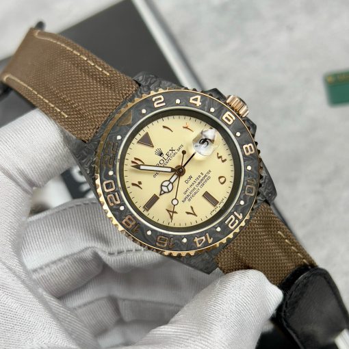 Rolex GMT-Master II Replica Vỏ Full Carbon Dây Vải Canvas